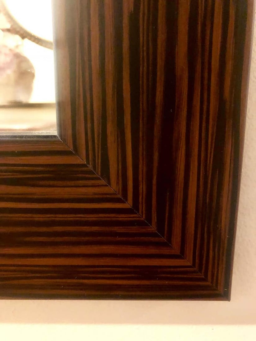 Pair of Square Maccasar Faux Art Deco Style Wall / Console Mirror - 10