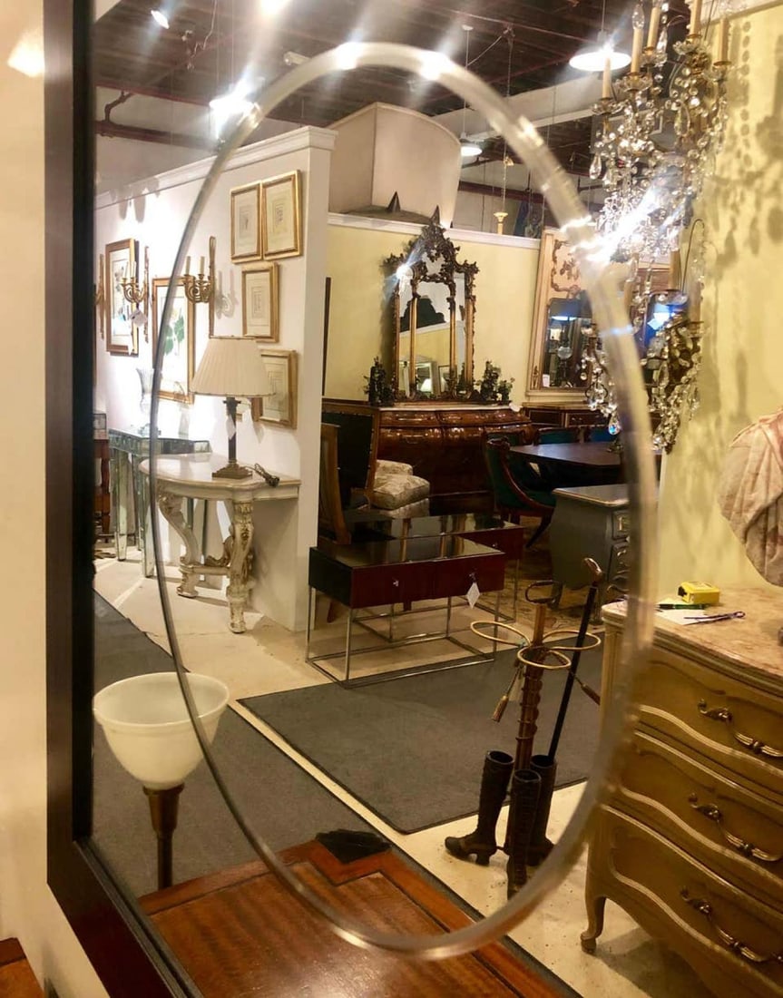 Pair of Square Maccasar Faux Art Deco Style Wall / Console Mirror - 5