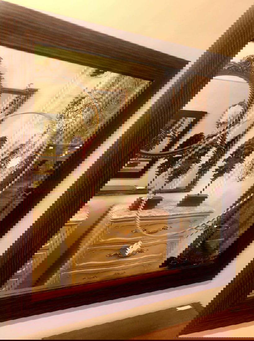 Pair of Square Maccasar Faux Art Deco Style Wall / Console Mirror - 6