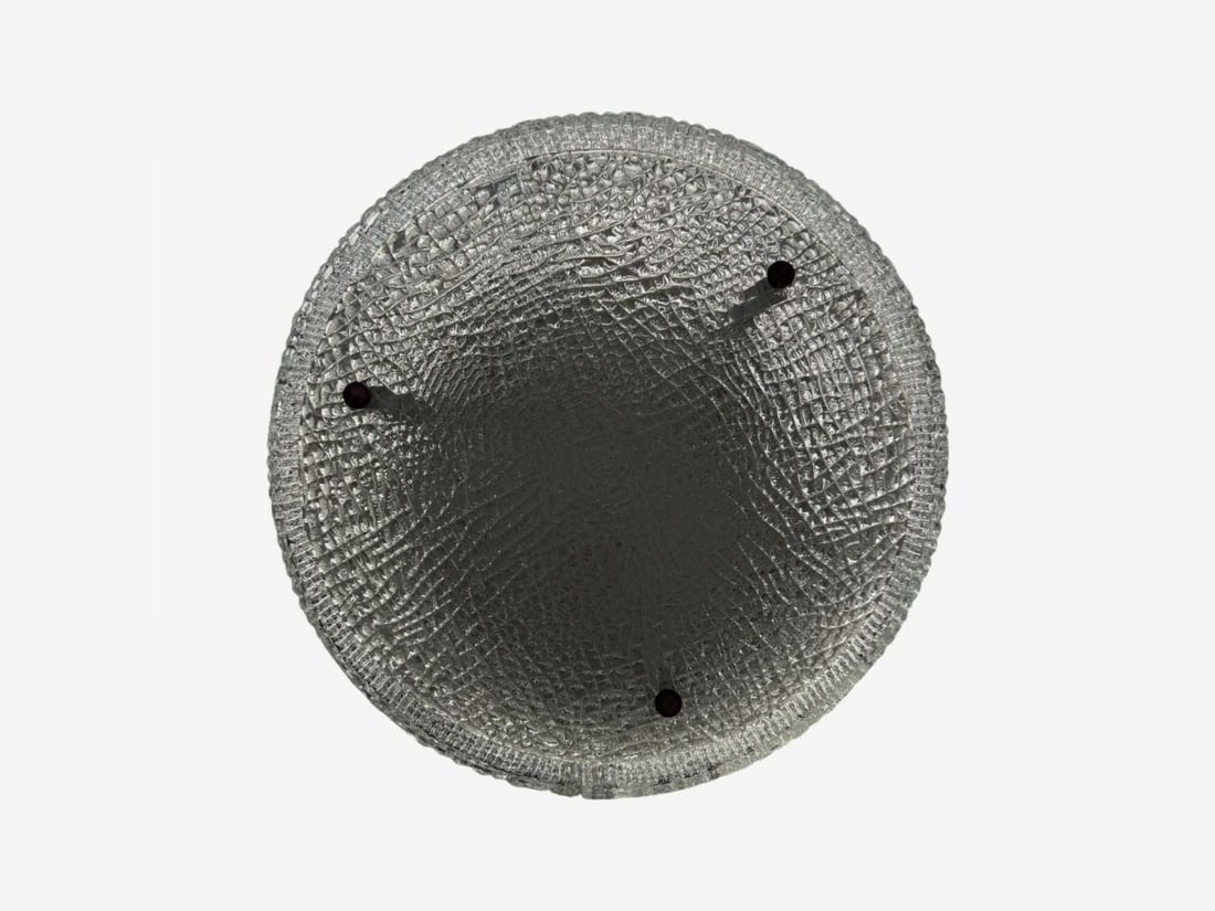 Kaiser Leuchten, Textured Glass, Nickel, Pendant Light, Germany, 1960s - 9