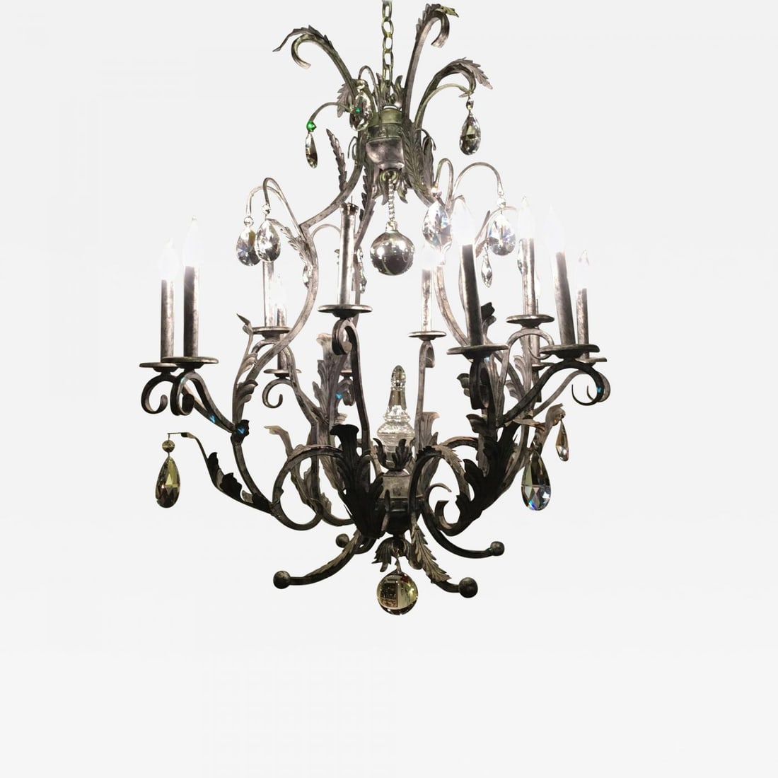 Palatial Silver Distressed Rustic Metal Chandelier by Schonbek - 2