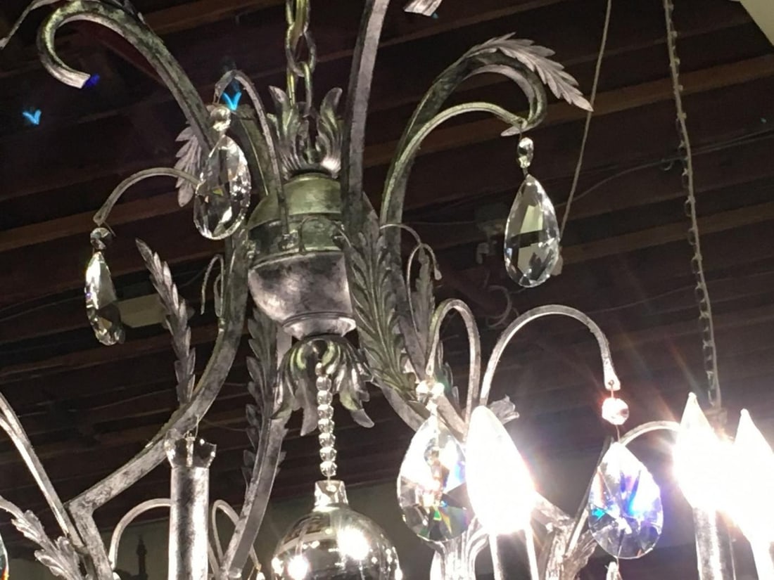 Palatial Silver Distressed Rustic Metal Chandelier by Schonbek - 5