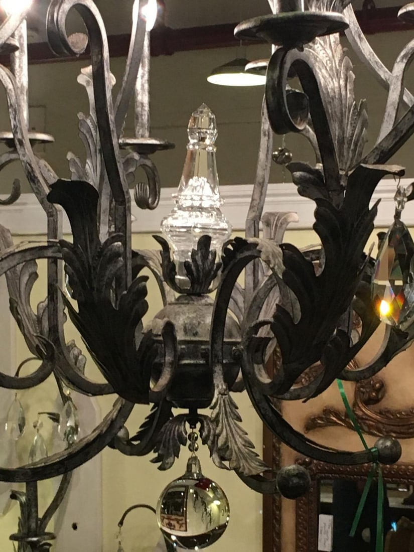 Palatial Silver Distressed Rustic Metal Chandelier by Schonbek - 7