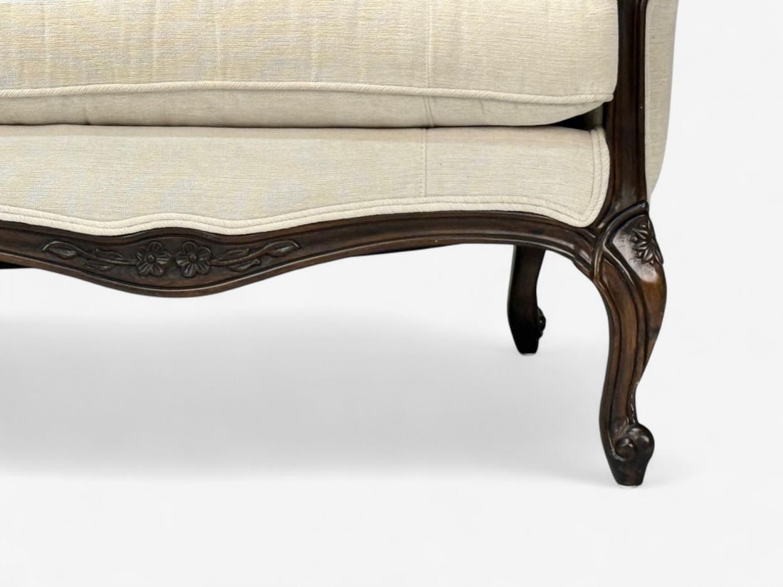 Louis XV Style, Mahogany, Beige Fabric, Sofa, France, 20th C. - 8