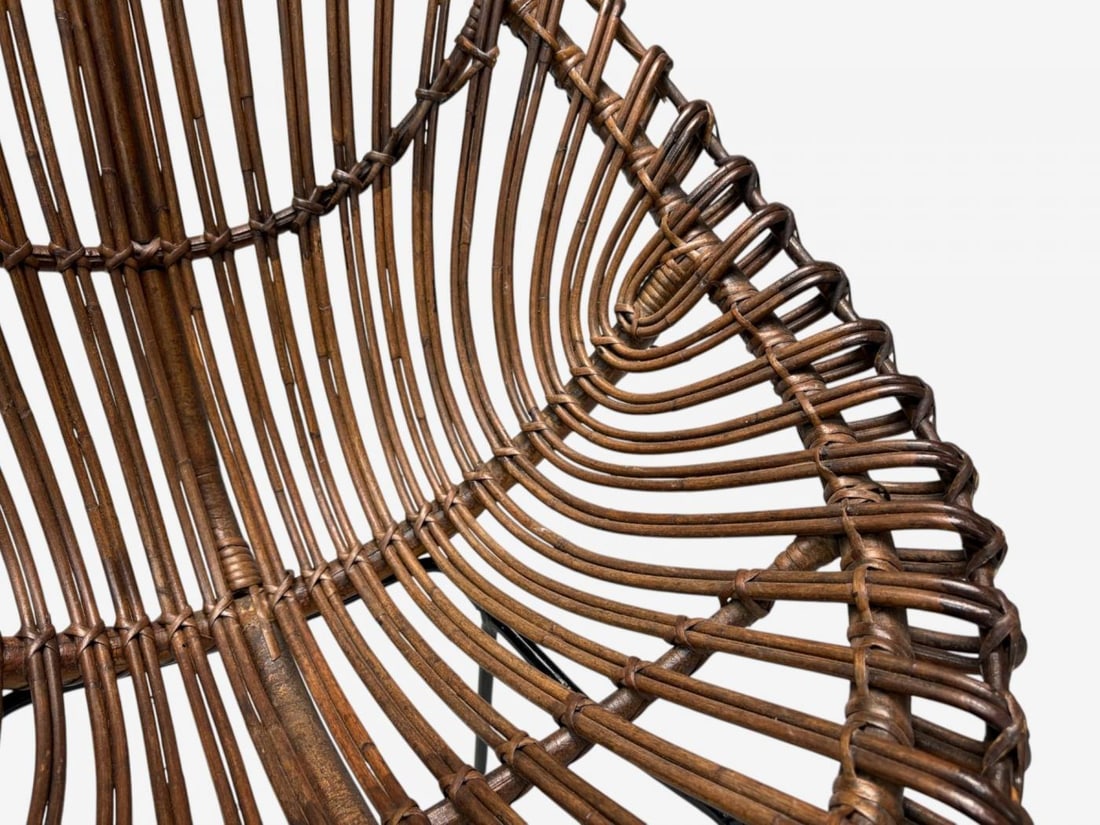 Italian Modern, Metal, Bamboo, Rattan, Lounge Chair, Italy, 1950s - 7