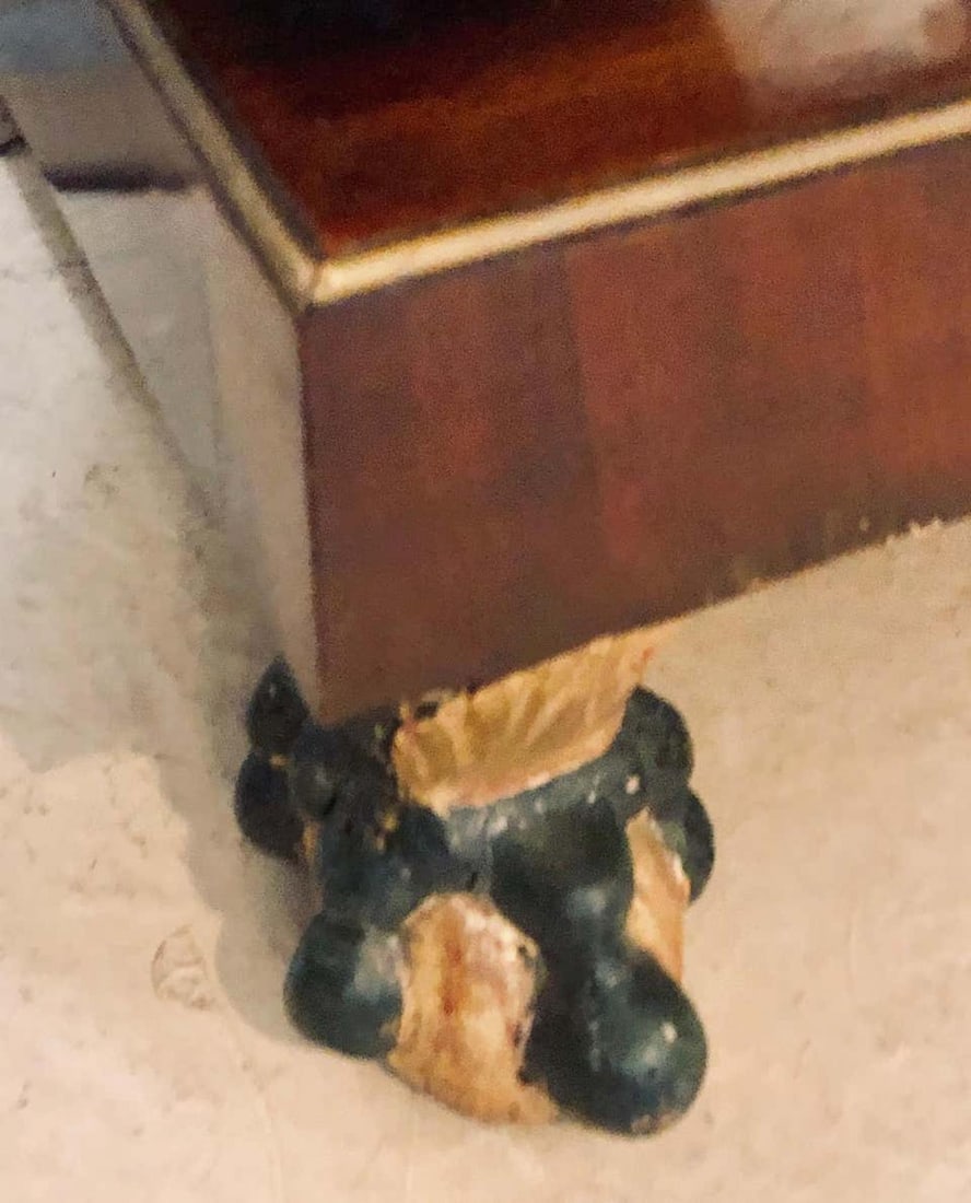 19th Century Empire Serpent Paint & Gilt Decorated Mirrored Back Pier or Cons - 4