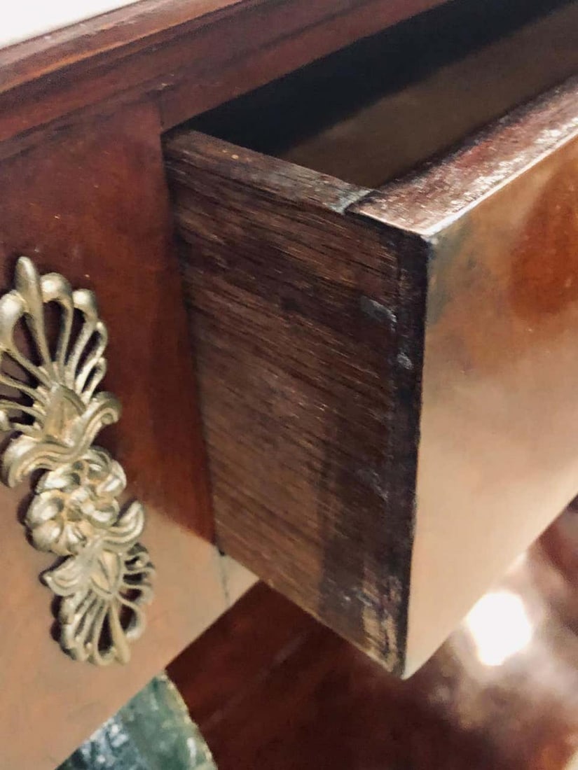 19th Century Empire Serpent Paint & Gilt Decorated Mirrored Back Pier or Cons - 6