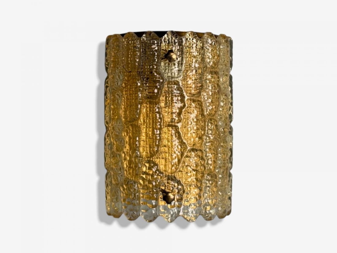 Orrefors, Swedish Modern, Brass, Glass, Wall Light, Sweden, 1960s - 4