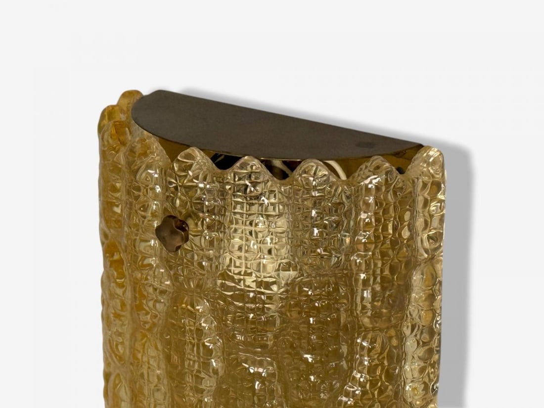 Orrefors, Swedish Modern, Brass, Glass, Wall Light, Sweden, 1960s - 6