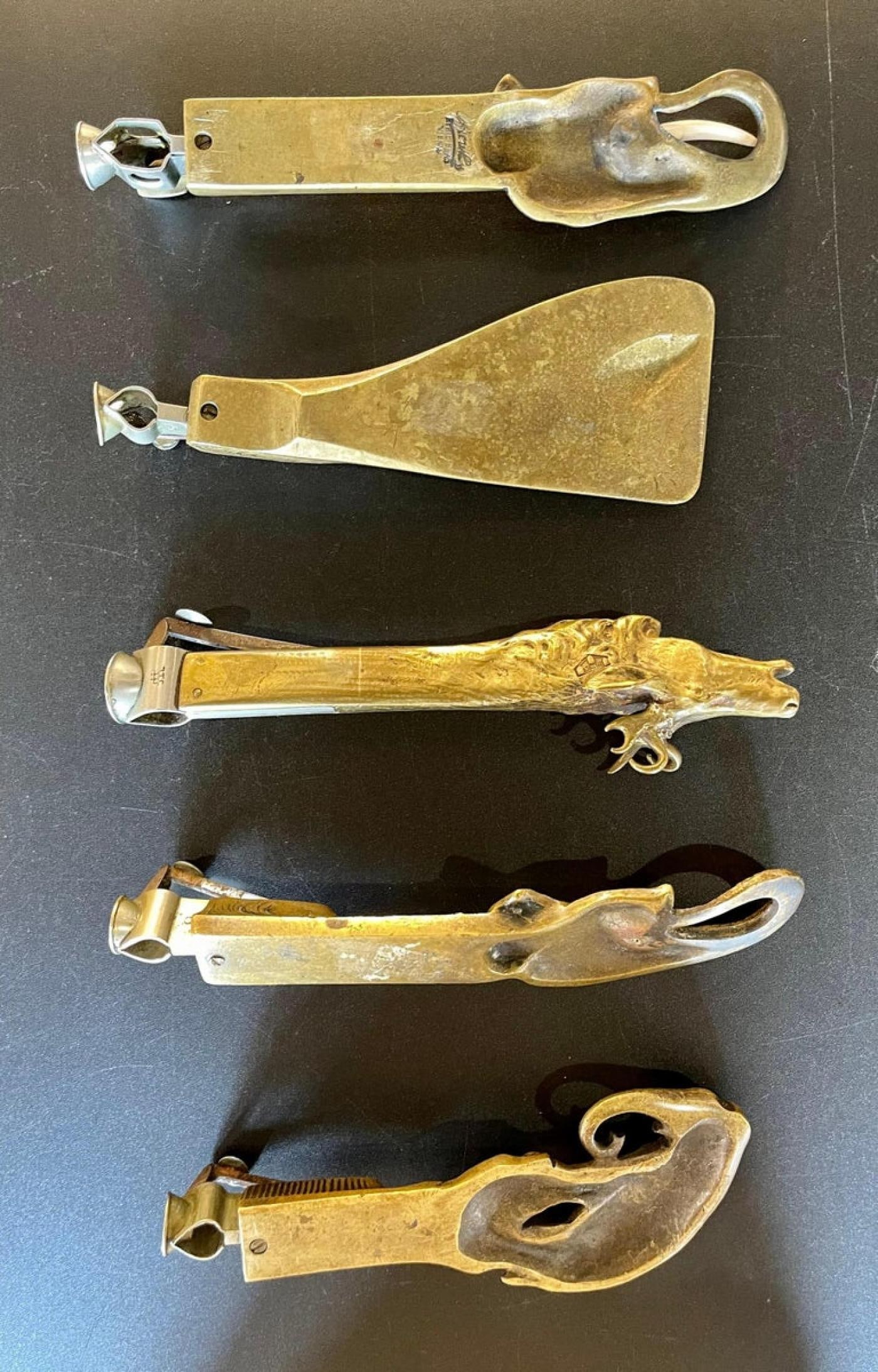 Collection of 5 Antique Metal Cigar Cutters Deer and Elephants - 7