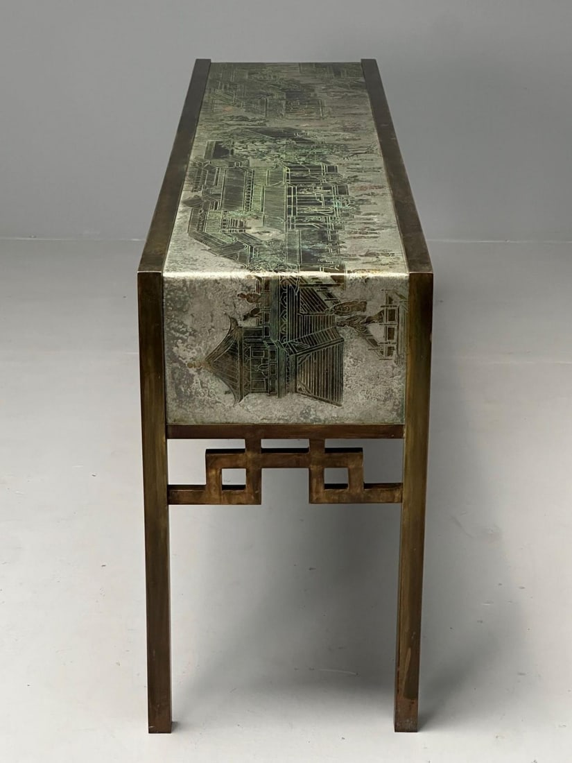 Philip & Kelvin LaVerne, Large Spring Festival Console Table, Bronze, 1960s - 11