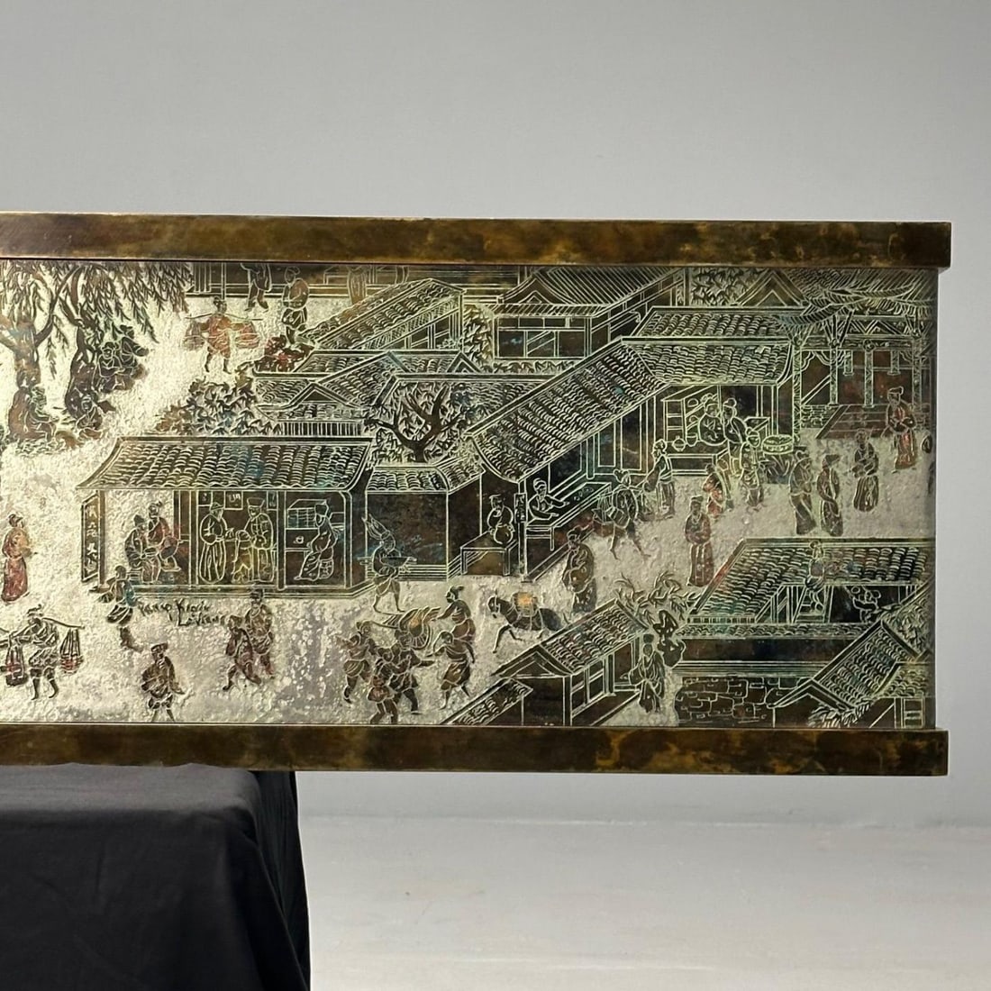 Philip & Kelvin LaVerne, Large Spring Festival Console Table, Bronze, 1960s - 12