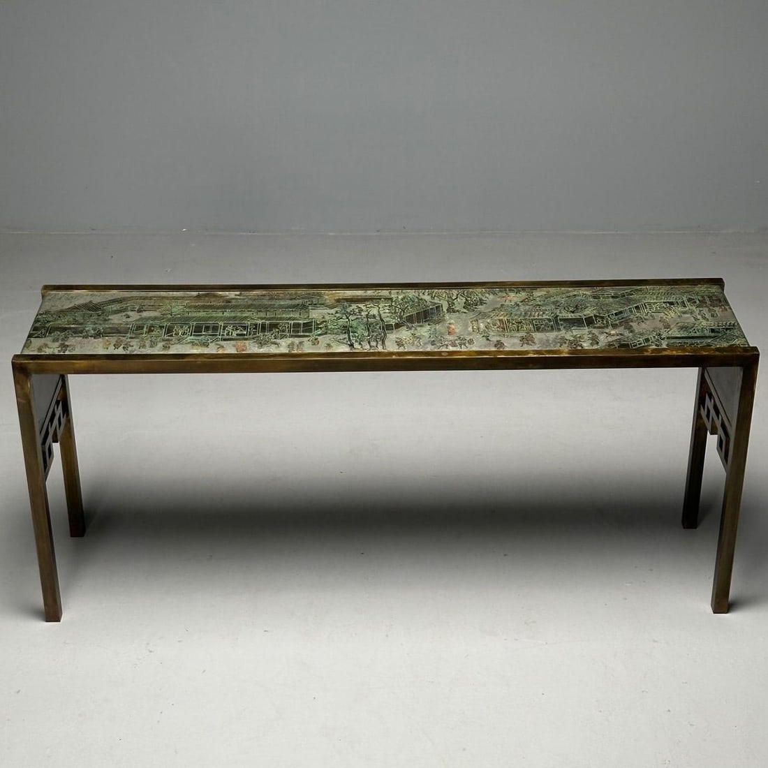 Philip & Kelvin LaVerne, Large Spring Festival Console Table, Bronze, 1960s - 3