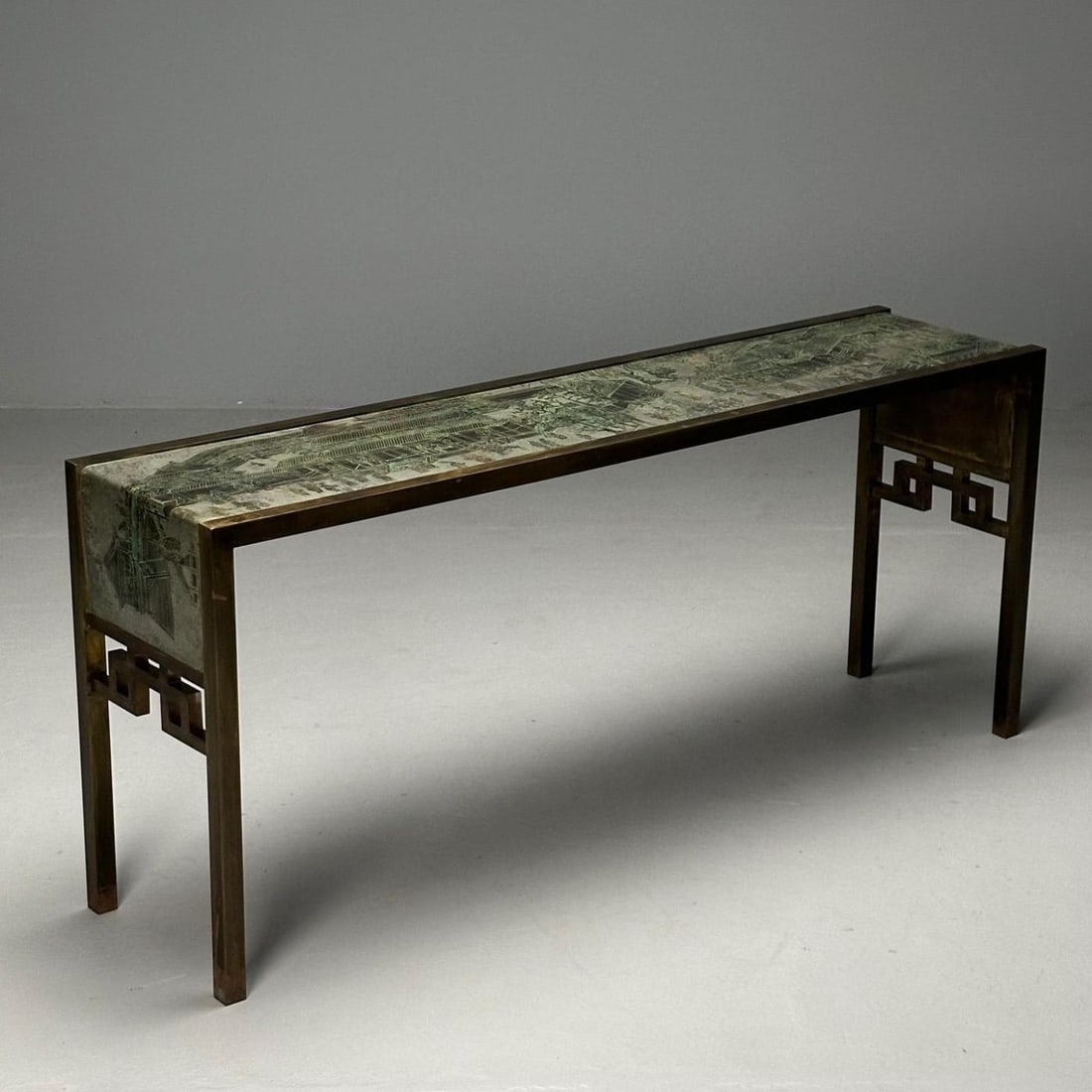 Philip & Kelvin LaVerne, Large Spring Festival Console Table, Bronze, 1960s - 4