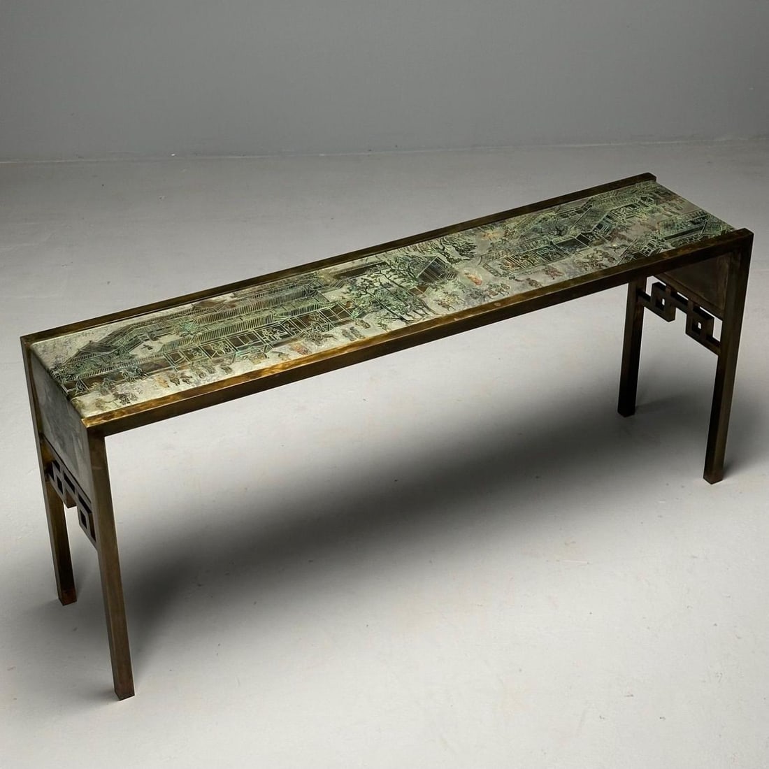 Philip & Kelvin LaVerne, Large Spring Festival Console Table, Bronze, 1960s - 5