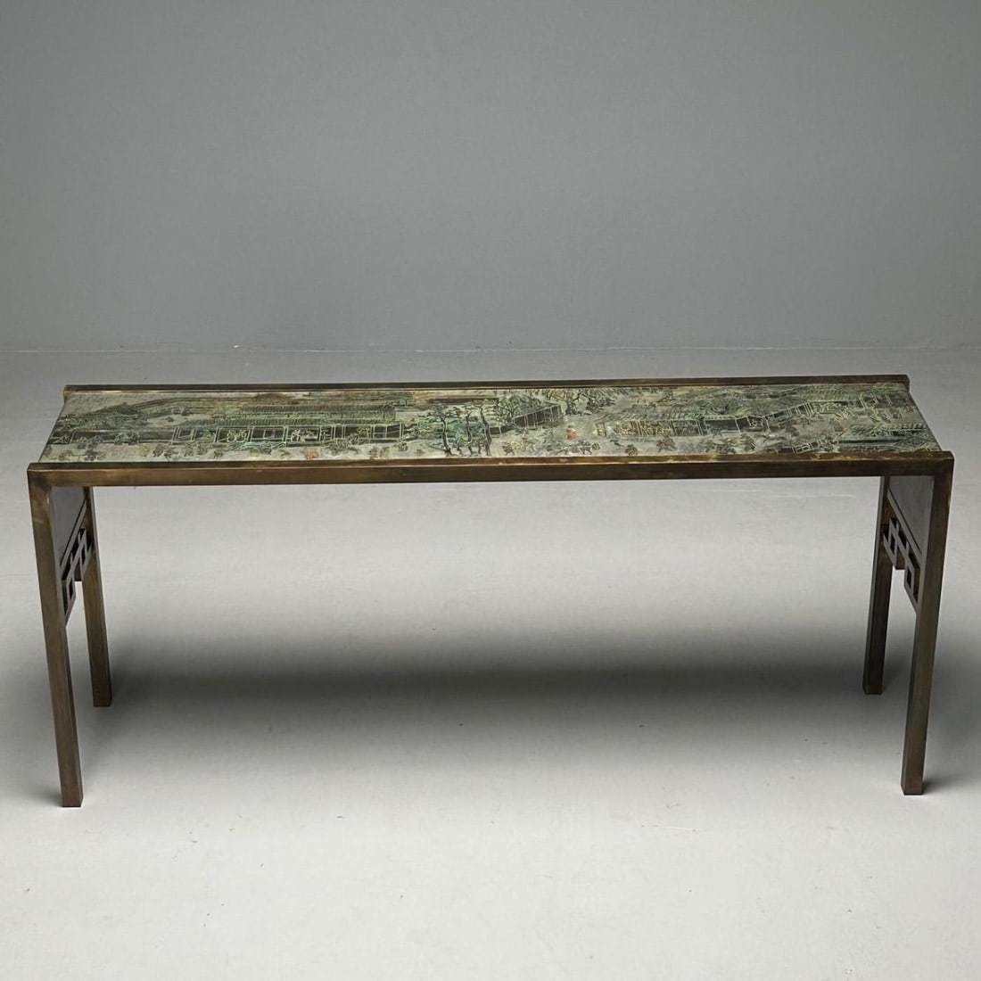 Philip & Kelvin LaVerne, Large Spring Festival Console Table, Bronze, 1960s - 7
