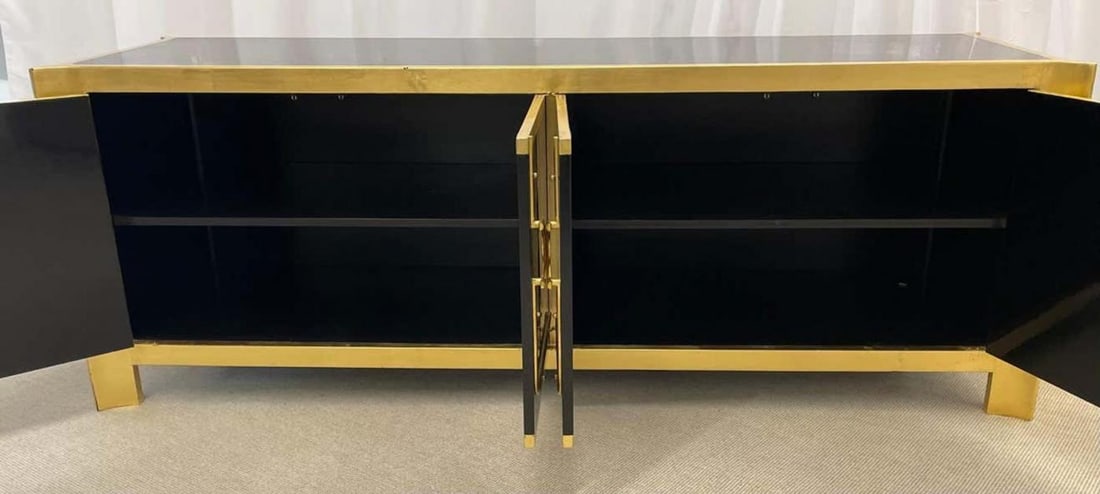 Mastercraft Mid-Century Modern Sideboard/Dresser, Ebony, Gilt Gold - 5
