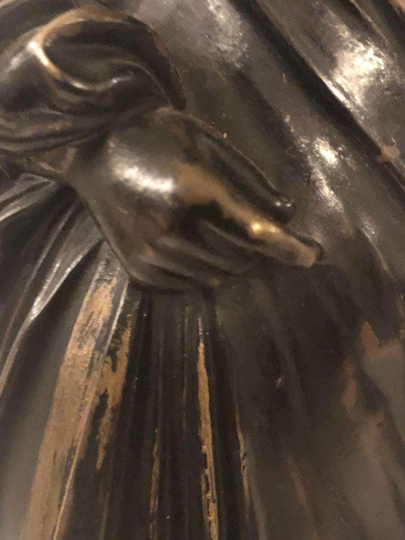 Pair of Neoclassical Style Bronze Six-Arm Figural Candelabra - 8