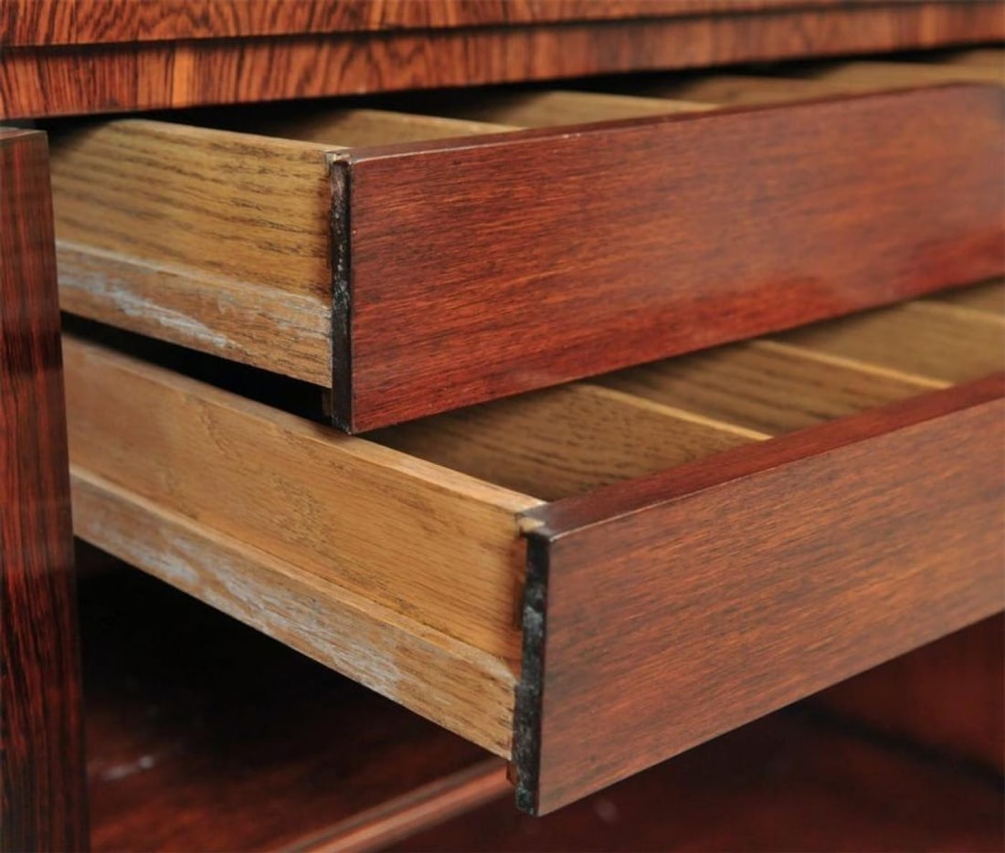 Custom-Made Maison Jansen Rosewood Breakfront Bookcase - 12