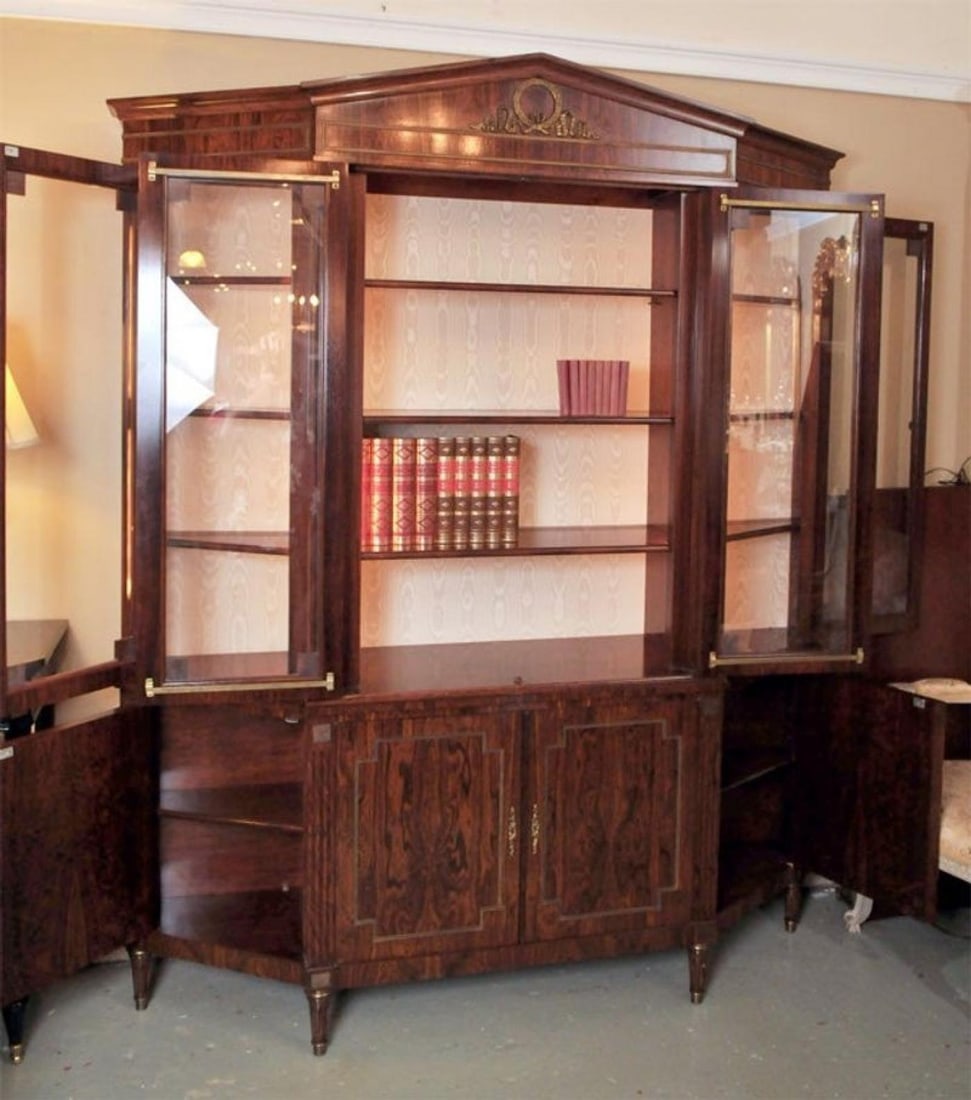 Custom-Made Maison Jansen Rosewood Breakfront Bookcase - 9
