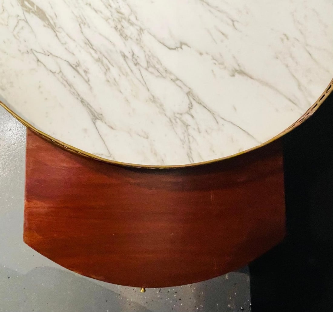 Pair of Marble Top Greek Key Bouillotte or End Tables, Manner of Jansen - 11