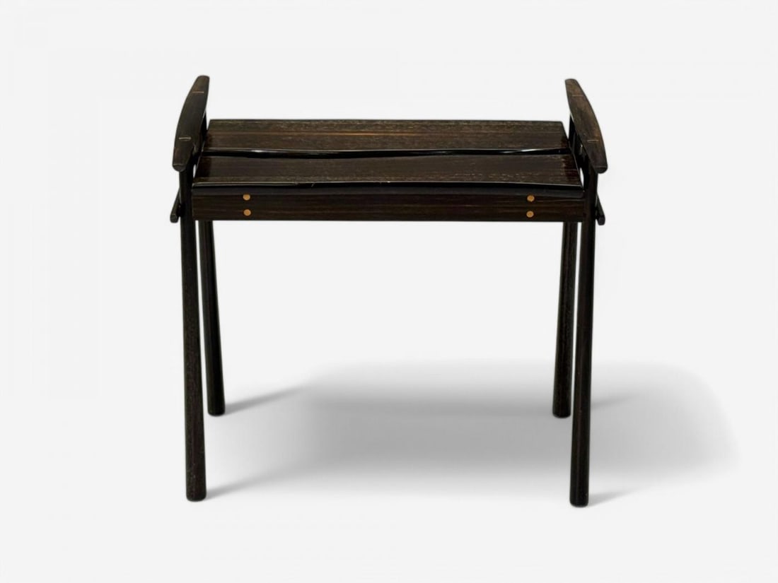 David Ebner, American Studio Craft, Ebony Wood, Rare Torii Side Table, USA, 1984 - 12
