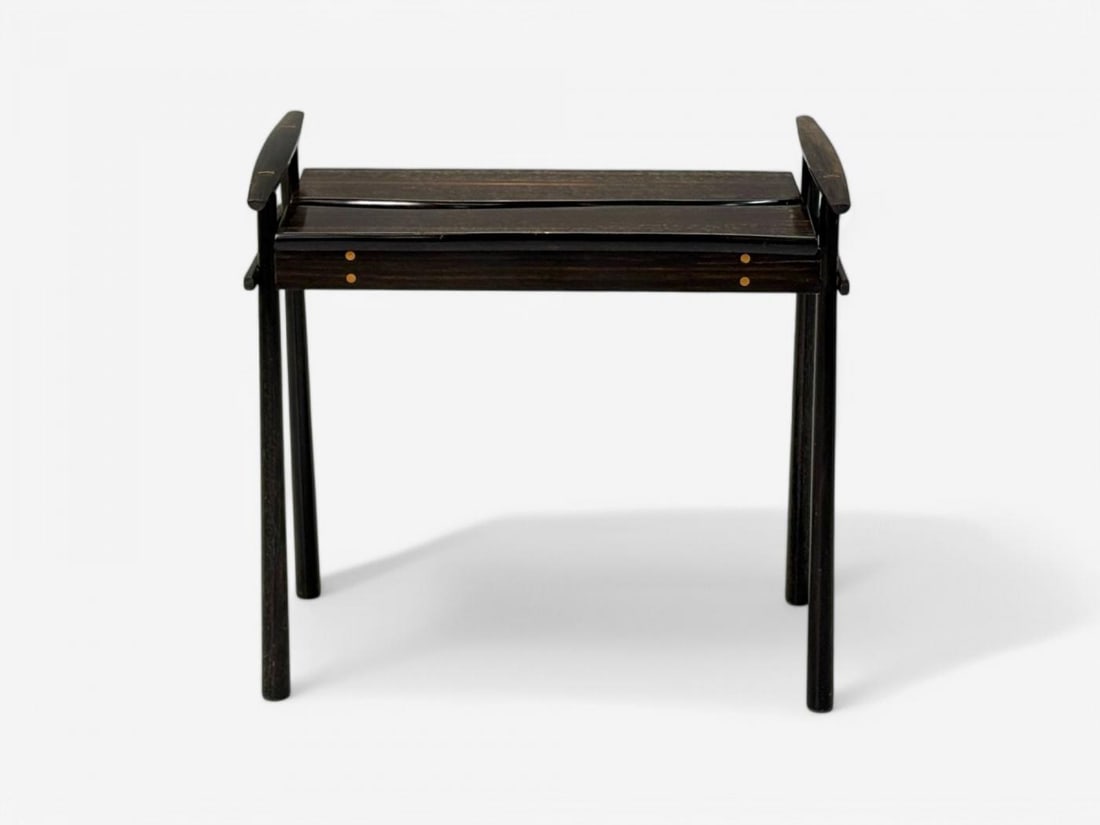 David Ebner, American Studio Craft, Ebony Wood, Rare Torii Side Table, USA, 1984 - 4