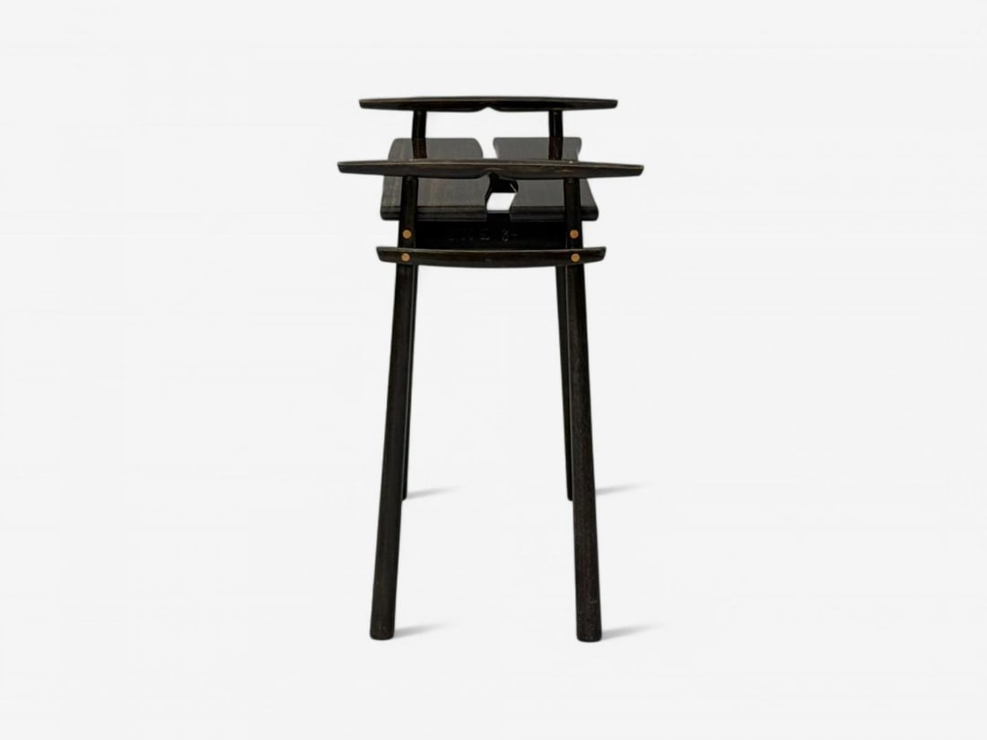David Ebner, American Studio Craft, Ebony Wood, Rare Torii Side Table, USA, 1984 - 6