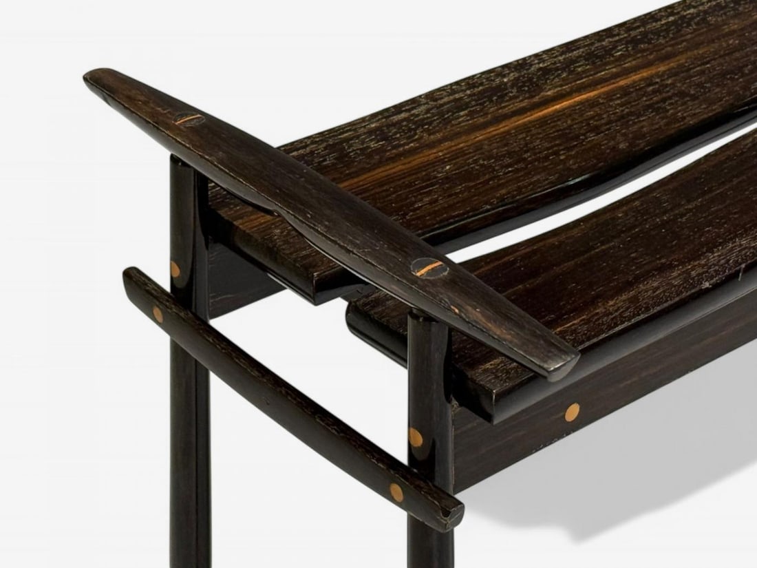 David Ebner, American Studio Craft, Ebony Wood, Rare Torii Side Table, USA, 1984 - 8