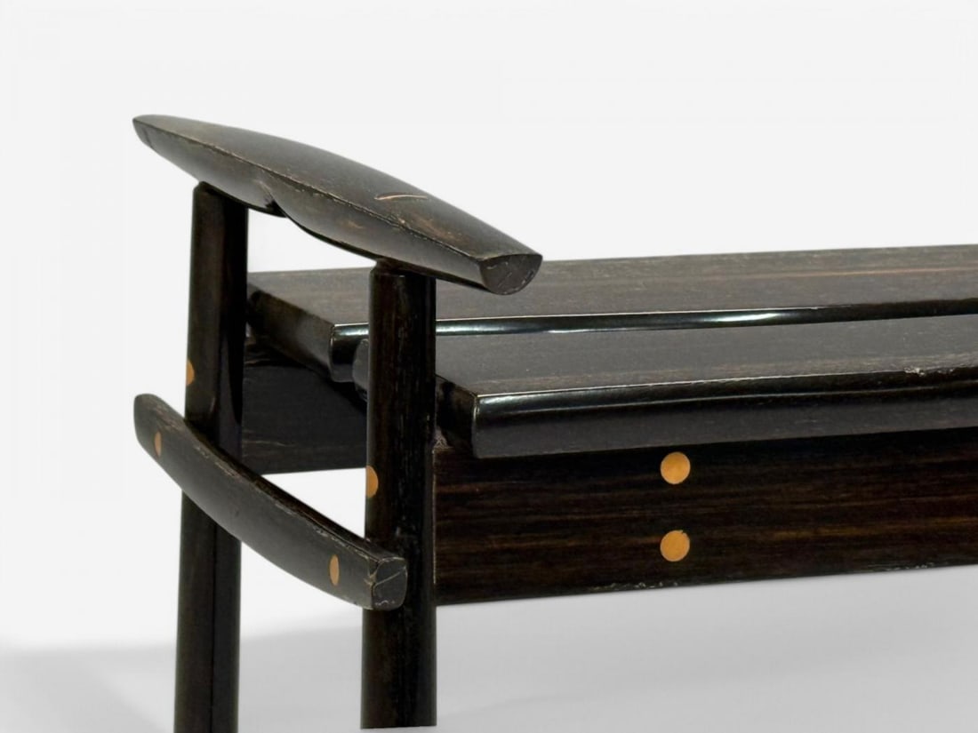 David Ebner, American Studio Craft, Ebony Wood, Rare Torii Side Table, USA, 1984 - 9