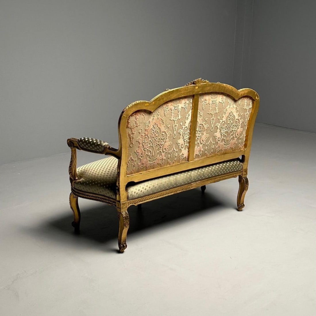 19th Century Settee / Canape, Durand, Louis XV, Giltwood, Scalamandre Upholstery - 11