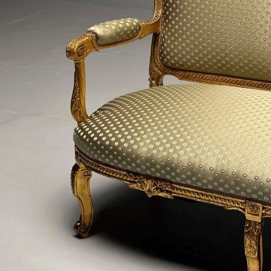 19th Century Settee / Canape, Durand, Louis XV, Giltwood, Scalamandre Upholstery - 13