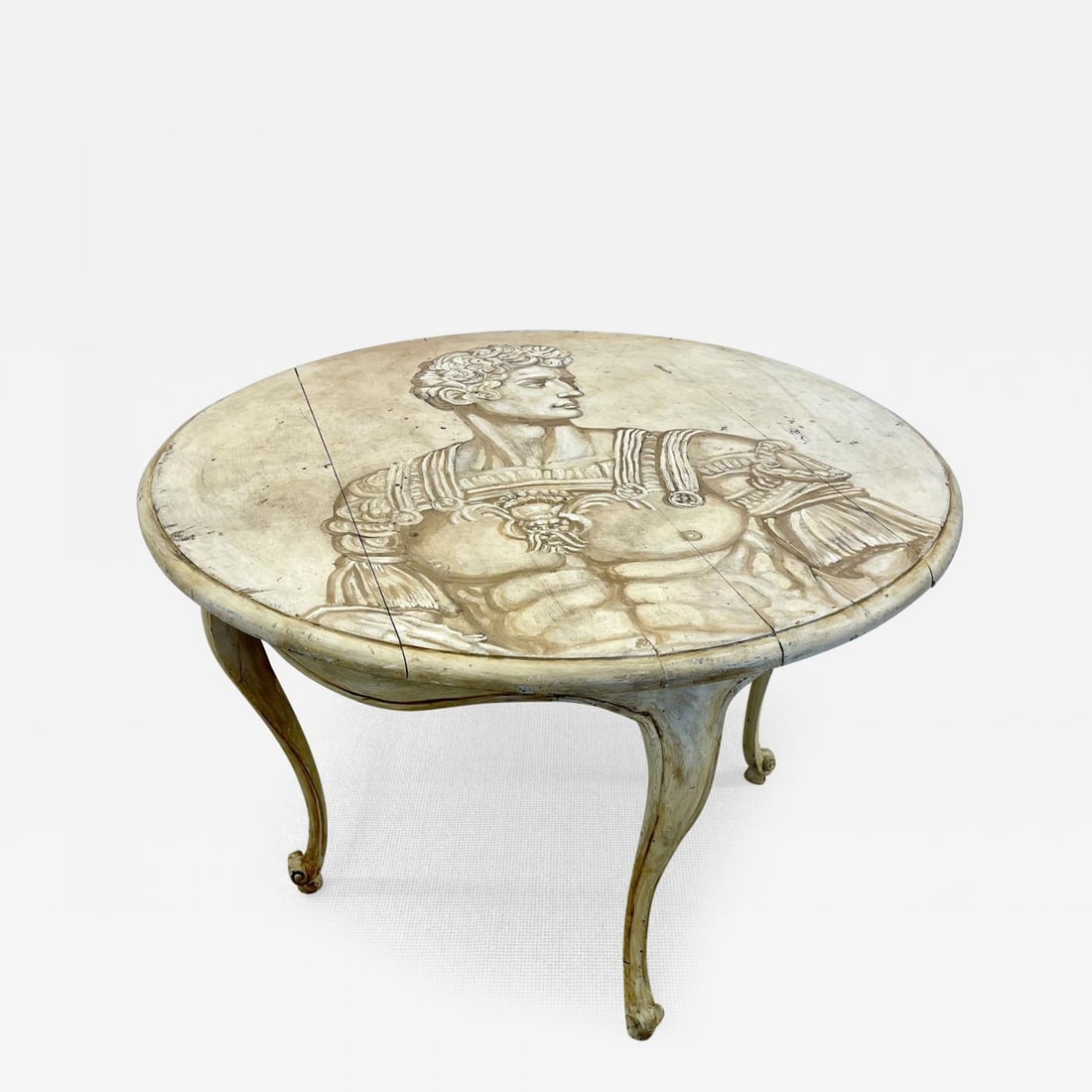 Mid Century Modern Hand Painted Italian Center Table, Fornasetti Style - 2