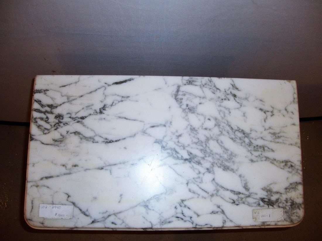 Diminutive Marble-Top Mahogany Stand, End Table in the Manner of Jansen - 7