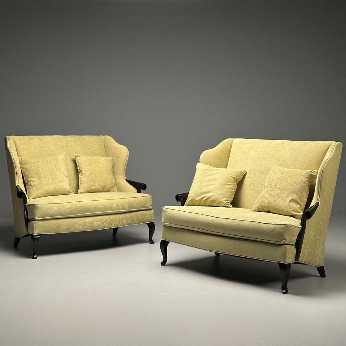 Christopher Guy, Contemporary, Sofas, Celadon Velvet, Mahogany, USA, 2010s - 3