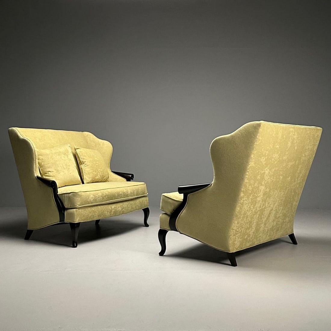 Christopher Guy, Contemporary, Sofas, Celadon Velvet, Mahogany, USA, 2010s - 4