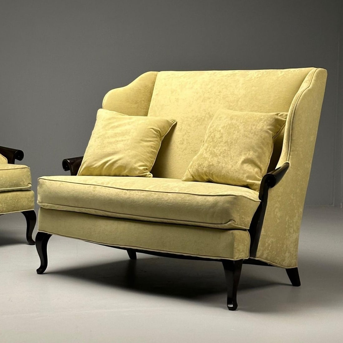 Christopher Guy, Contemporary, Sofas, Celadon Velvet, Mahogany, USA, 2010s - 8