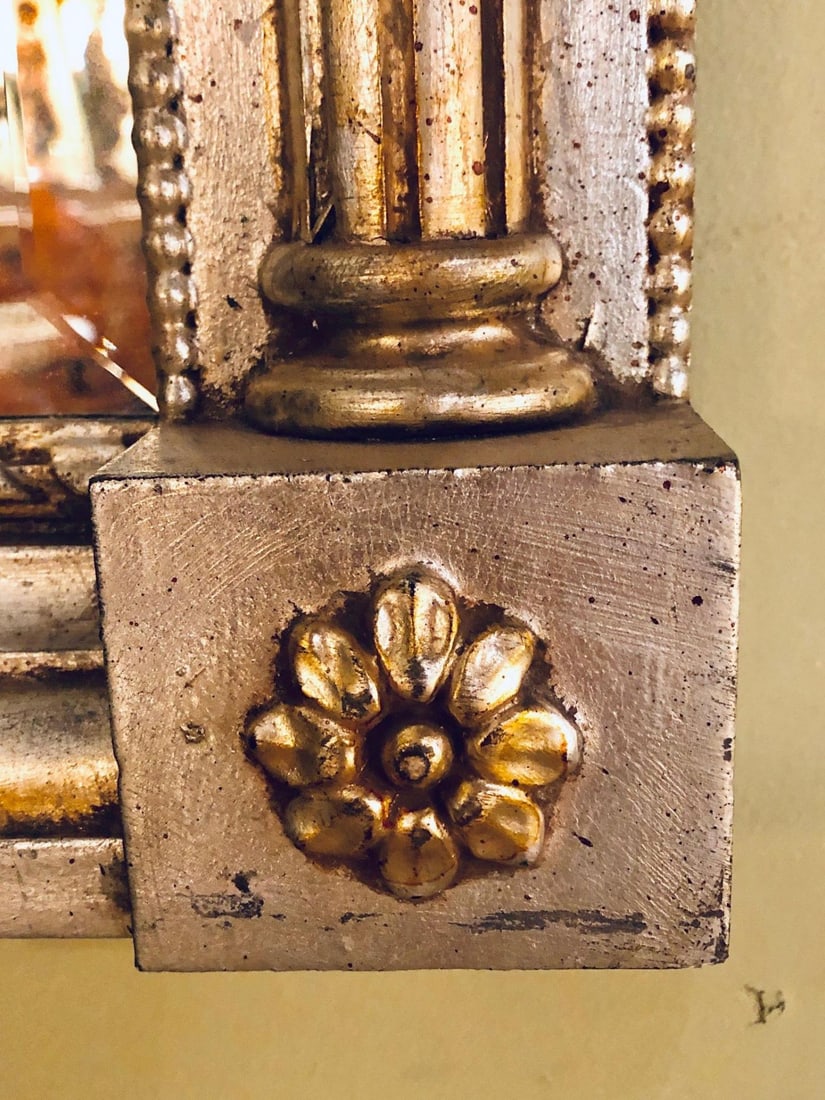 Italian Console Mirror Having Silver Leaf Eglomise Design by LaBarge - 10