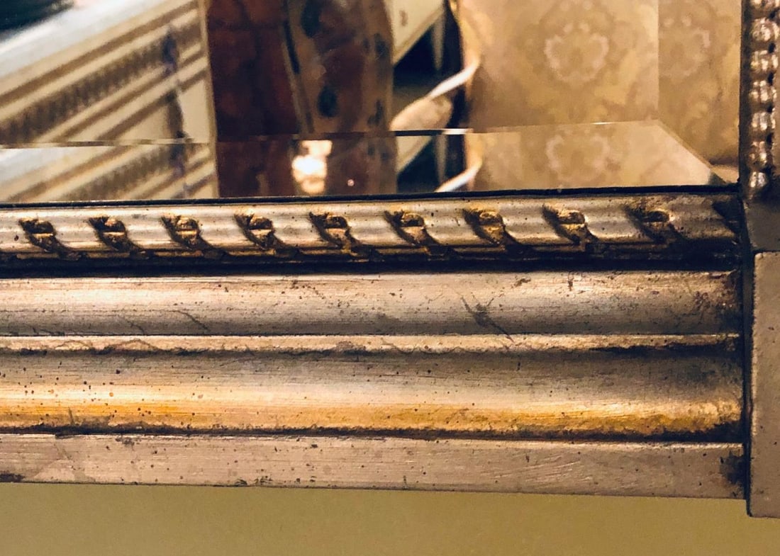 Italian Console Mirror Having Silver Leaf Eglomise Design by LaBarge - 13