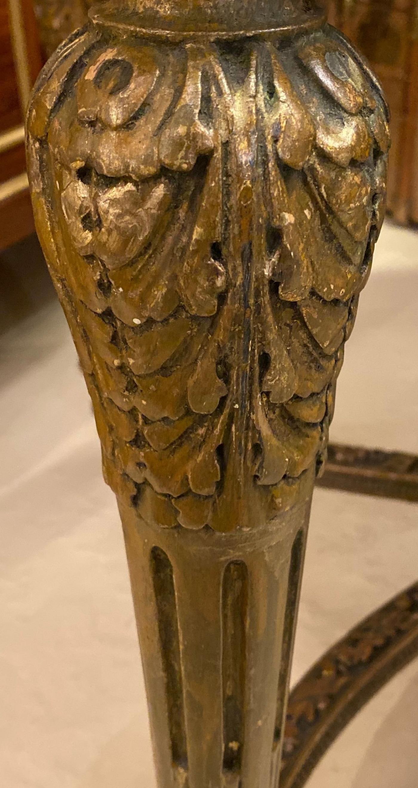 Center Table or Console Louis XVI Jansen Style Stunning Marble Top Gilt Base - 11