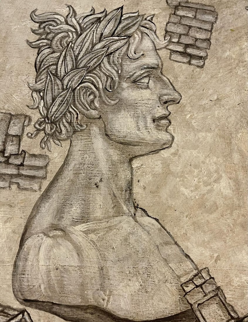 Gustavian Pair of End, Side Tables, Swedish Paint Decorated, Fornasetti Style - 10