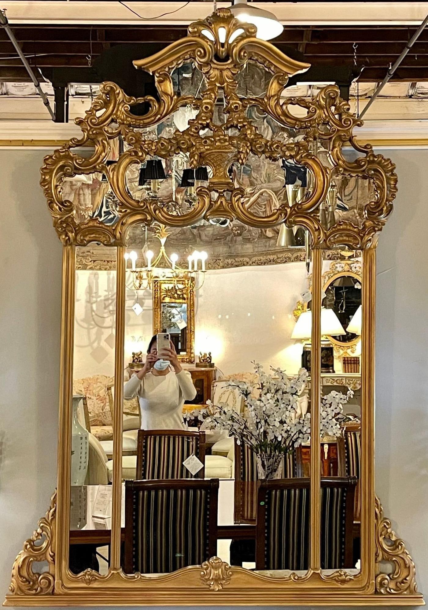 Giltwood over the Mantel Mirror, Wall or Console Mirror - 5