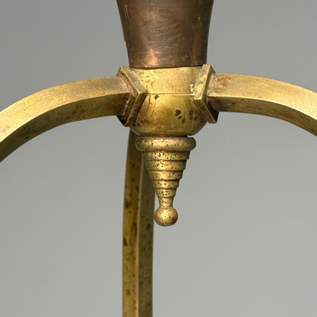 Italian Mid-Century Modern, Floral Chandelier, Brass, Copper, Italy, 1920s - 12