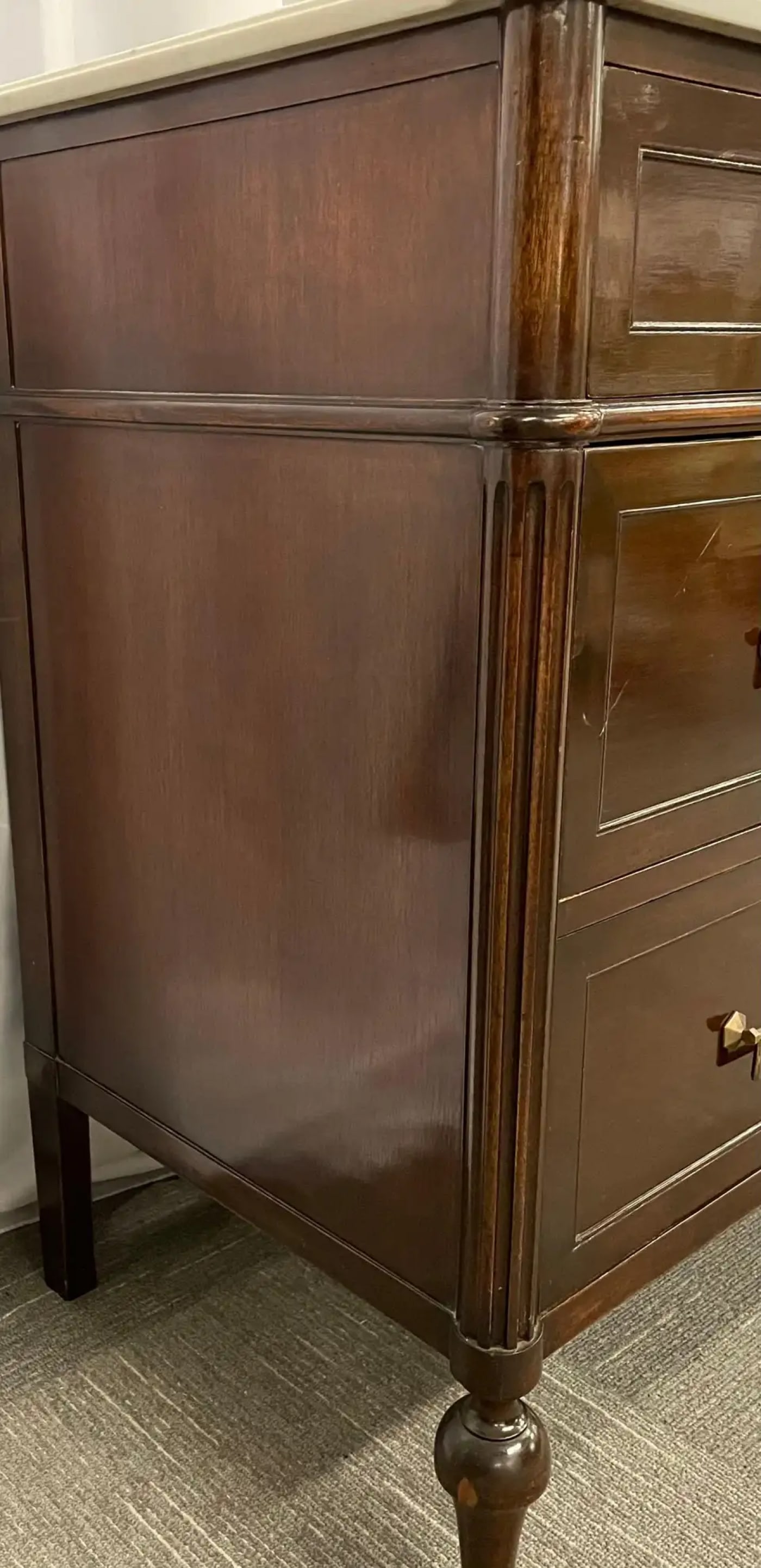 Maison Jansen Stamped Louis XVI Style Mahogany Marble-Top Commode - 11