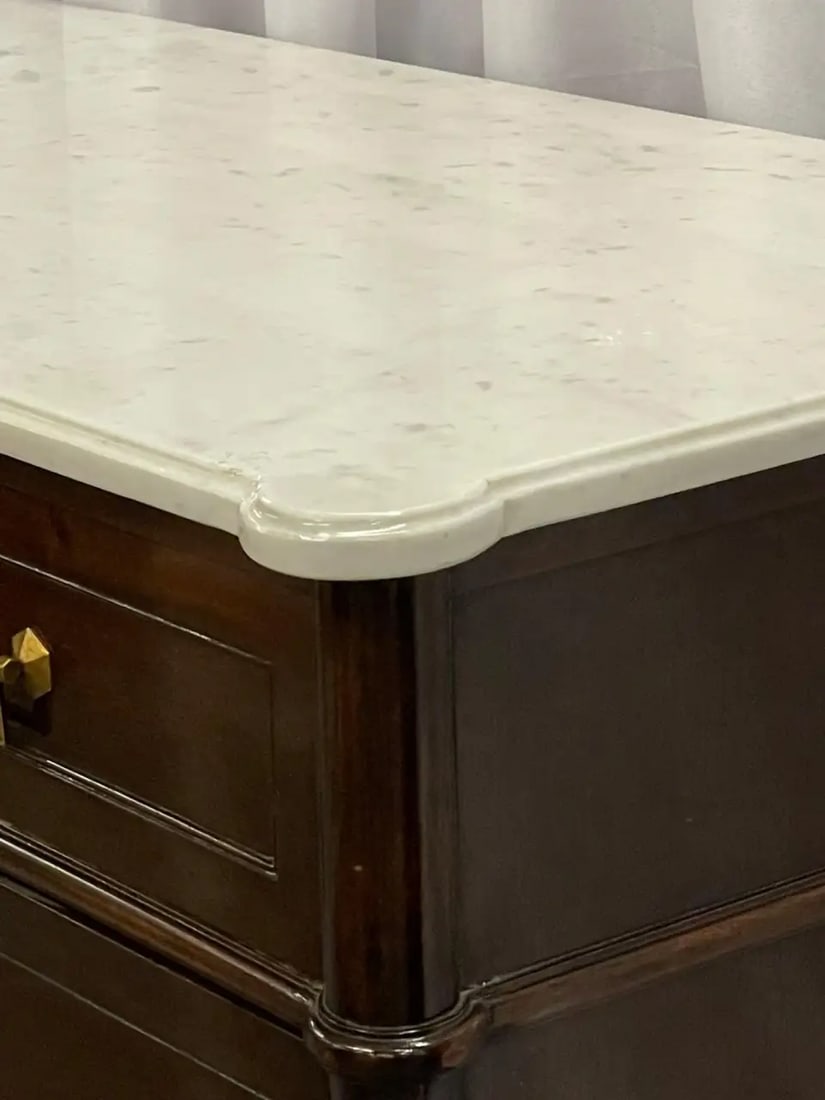 Maison Jansen Stamped Louis XVI Style Mahogany Marble-Top Commode - 6
