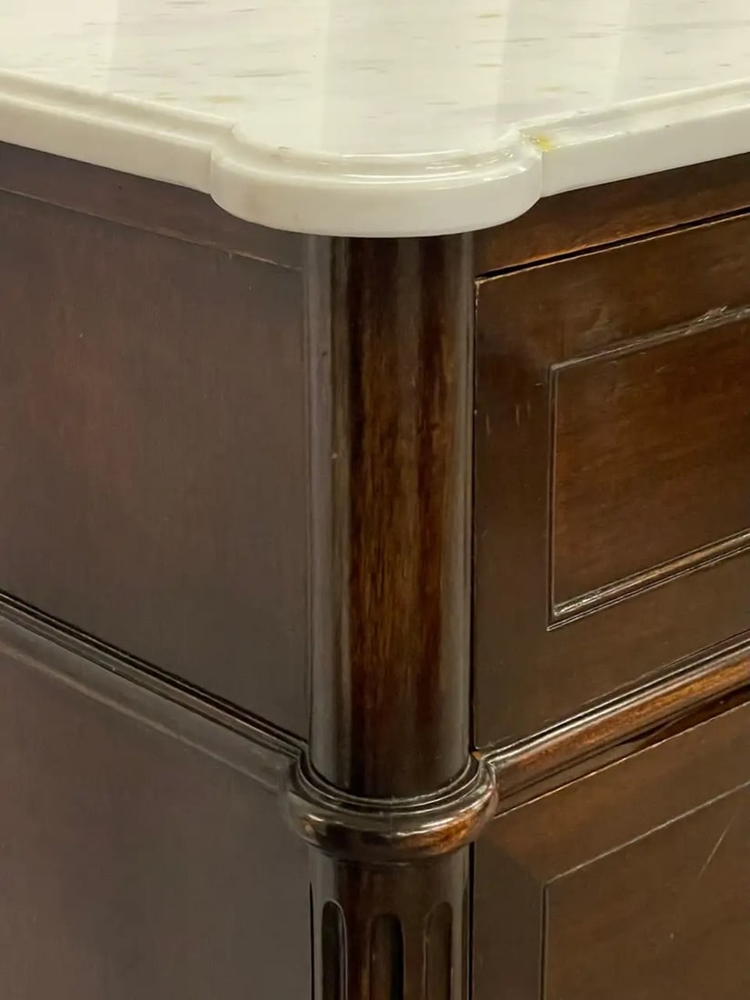 Maison Jansen Stamped Louis XVI Style Mahogany Marble-Top Commode - 7