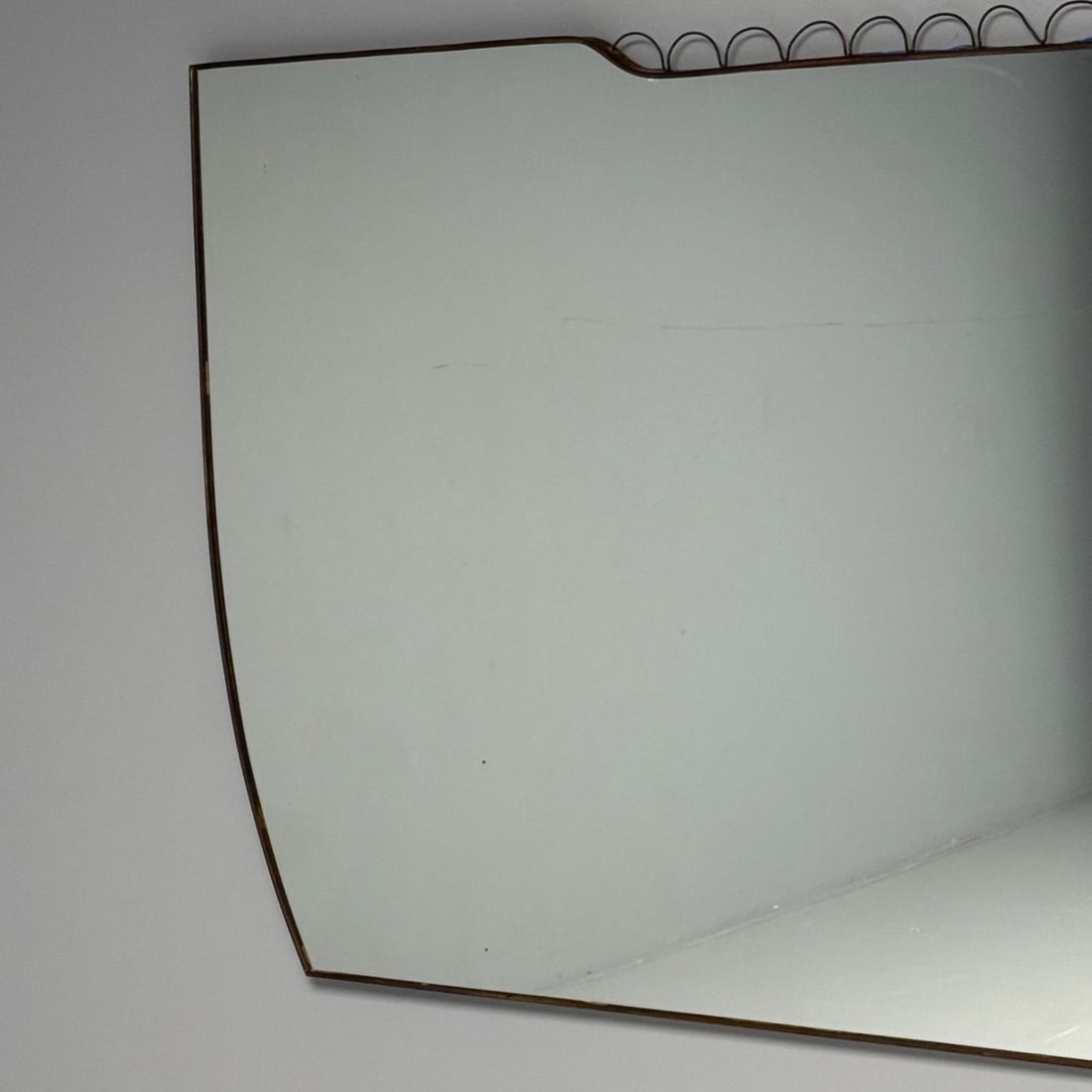 Gio Ponti Attr, Italian Mid-Century Modern, Monumental Wall Mirror, Brass, 1950s - 5