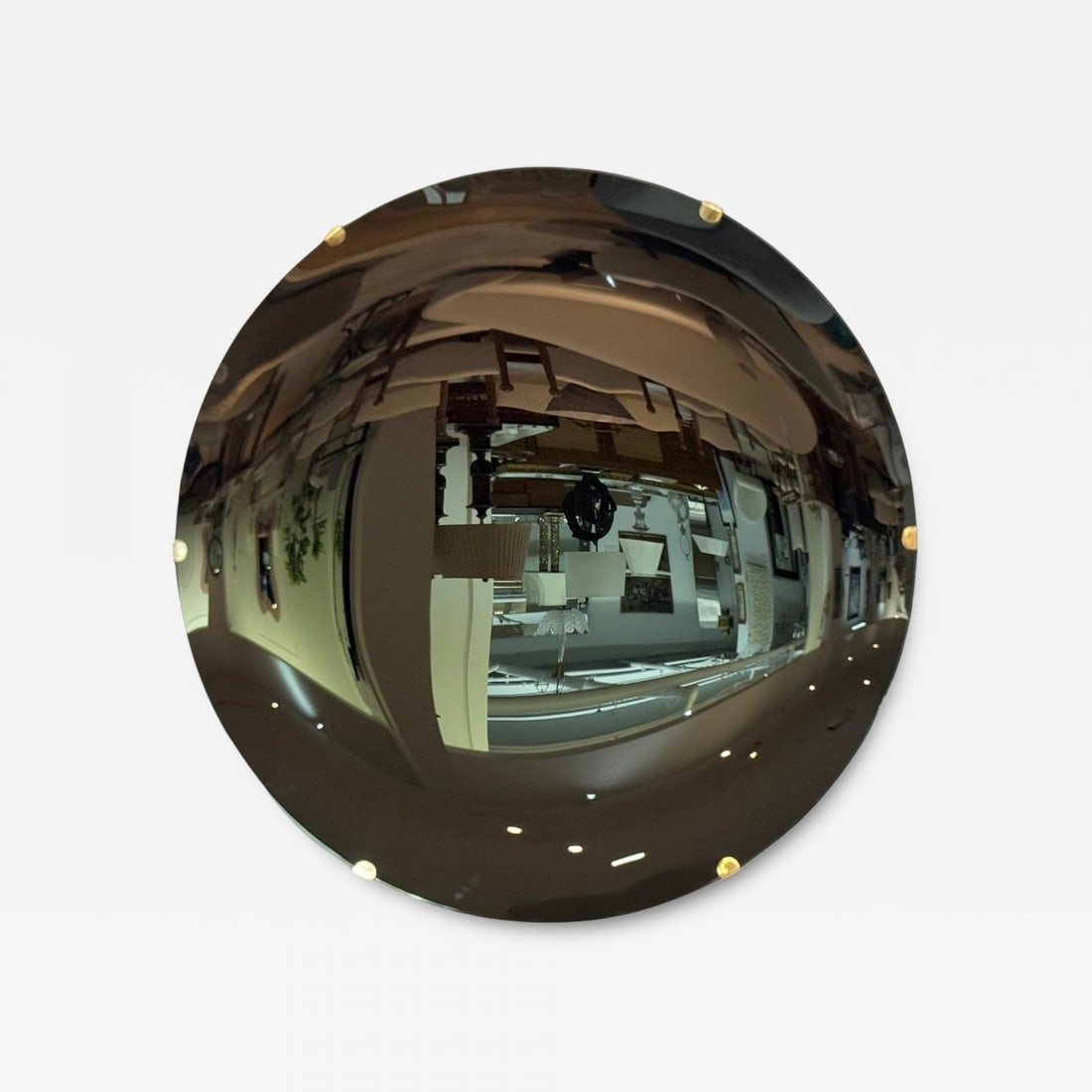 Contemporary, Concave Glass, Brass, Black Modern Space Age Wall Mirror - 5