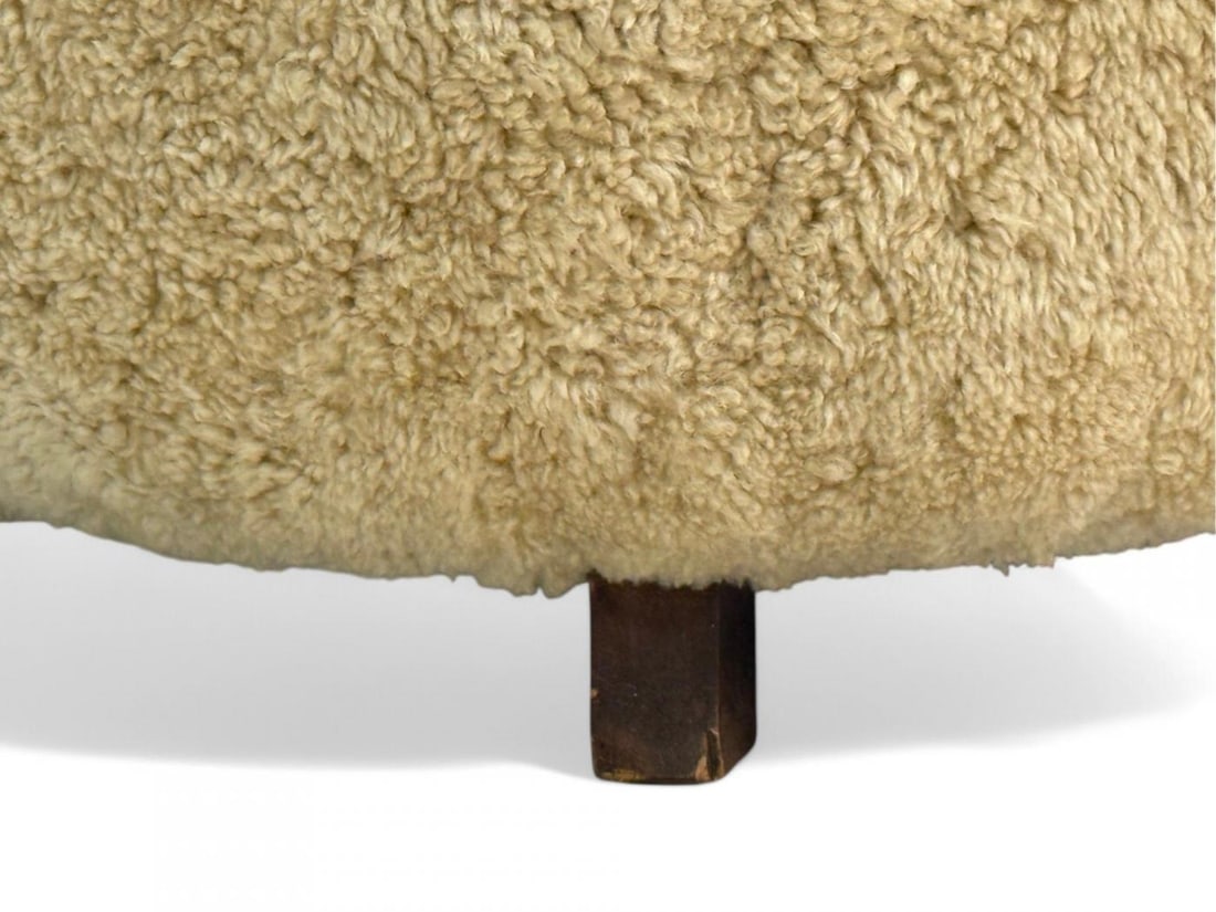 Danish Modern, Beech, Honey Sheepskin, Banana Style Tub Chair, Denmark, 1930s - 9