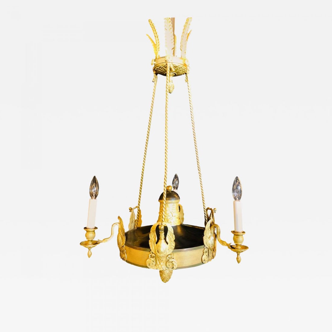 19th Century Empire Chandelier with Full Figure Swan Arms - 2